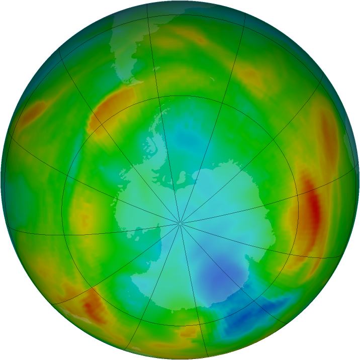 Antarctic ozone map for 07 August 1979